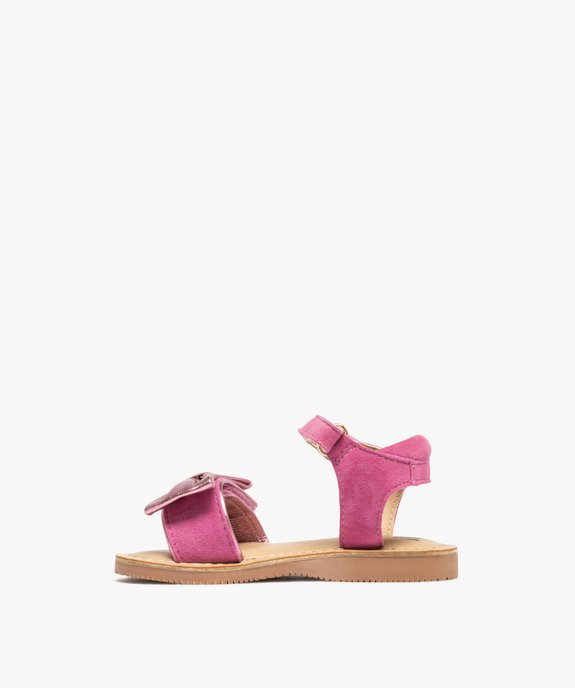 Sandales en cuir à scratch et gros nœud bébé fille - Na! vue3 - NA! GEMO FOR GOOD - GEMO
