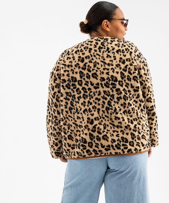 Veste imprimée en sherpa femme grande taille vue3 - GEMO (G TAILLE) - GEMO