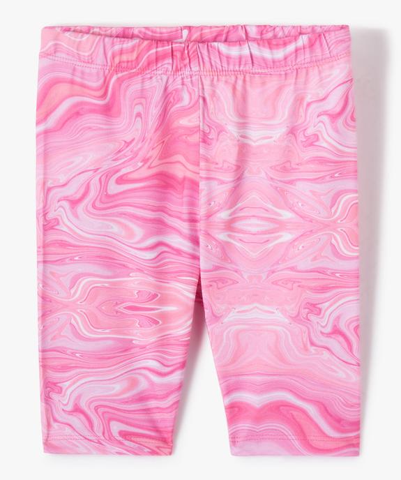 Legging fille court multicolore à taille élastiquée vue1 - GEMO (ENFANT) - GEMO