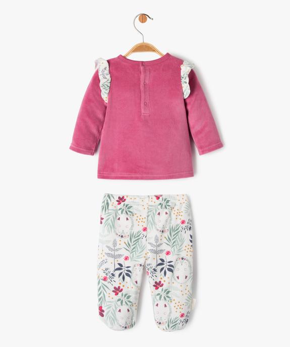 Pyjama 2 pièces avec volants sur les épaules bébé fille - Petit Béguin vue3 - PETIT BEGUIN - GEMO