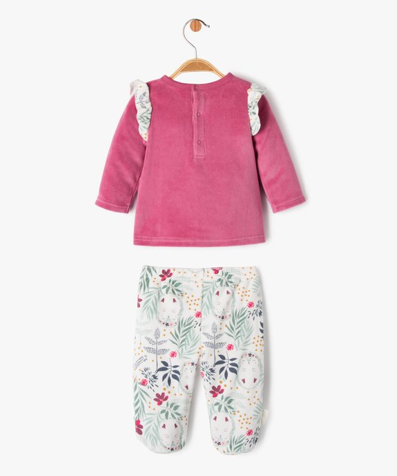 Pyjama 2 pièces avec volants sur les épaules bébé fille - Petit Béguin vue3 - PETIT BEGUIN - GEMO