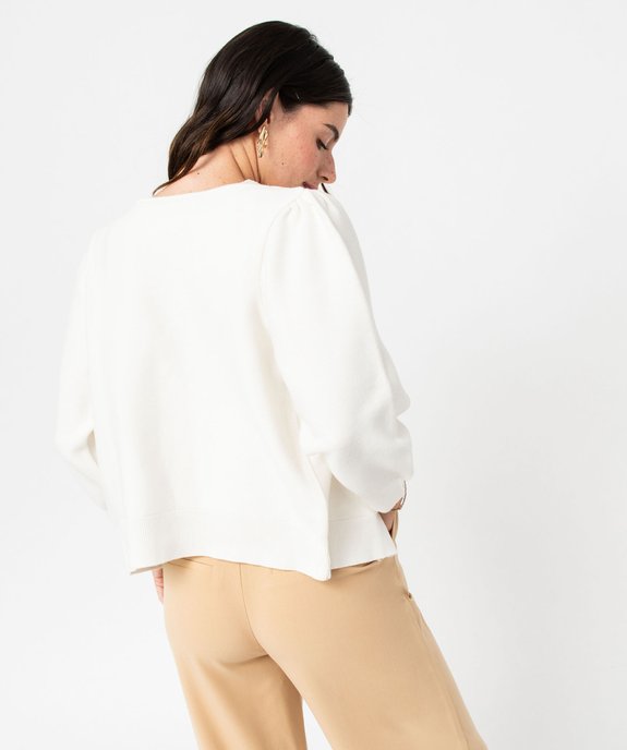Gilet col V à manches bouffantes femme vue3 - GEMO(FEMME PAP) - GEMO