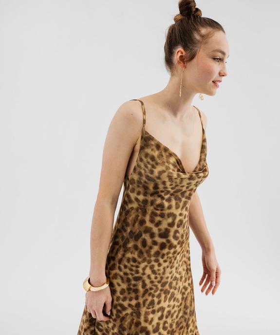 Robe longue à fines bretelles en maille imprimée femme vue2 - GEMO(FEMME PAP) - GEMO