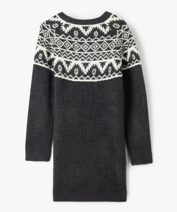 Robe pull fille en maille jacquard à paillettes vue3 - GEMO (ENFANT) - GEMO