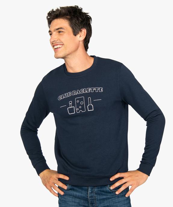 Sweat homme molletonné avec motif humoristique vue1 - GEMO (HOMME) - GEMO