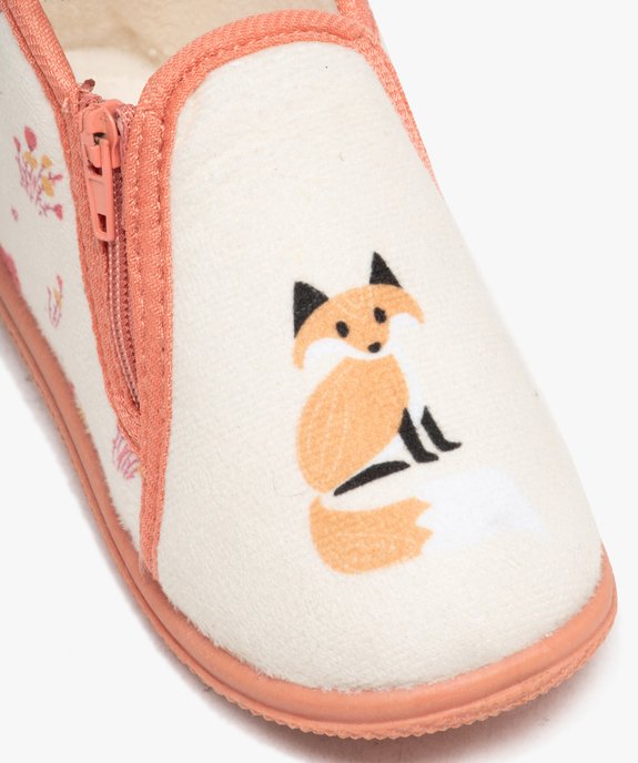 Chaussons bébé fille bottillons à zip imprimés renard vue6 - GEMO 4G BEBE - GEMO