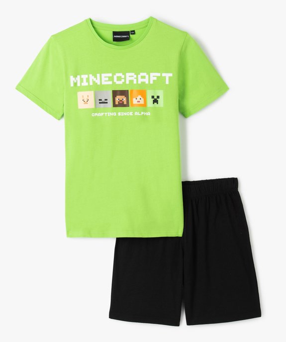 Pyjashort garçon bicolore - Minecraft vue1 - MINECRAFT - GEMO