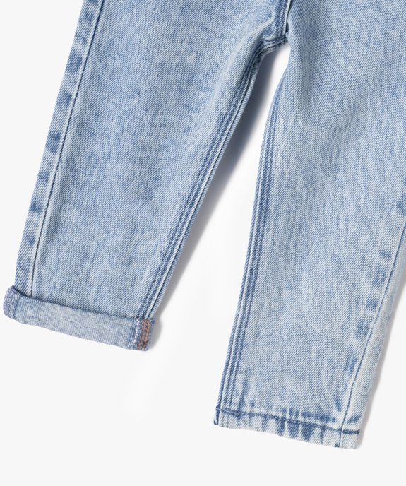 Jean délavé avec ceinture élastique bébé fille vue3 - GEMO(BEBE DEBT) - GEMO