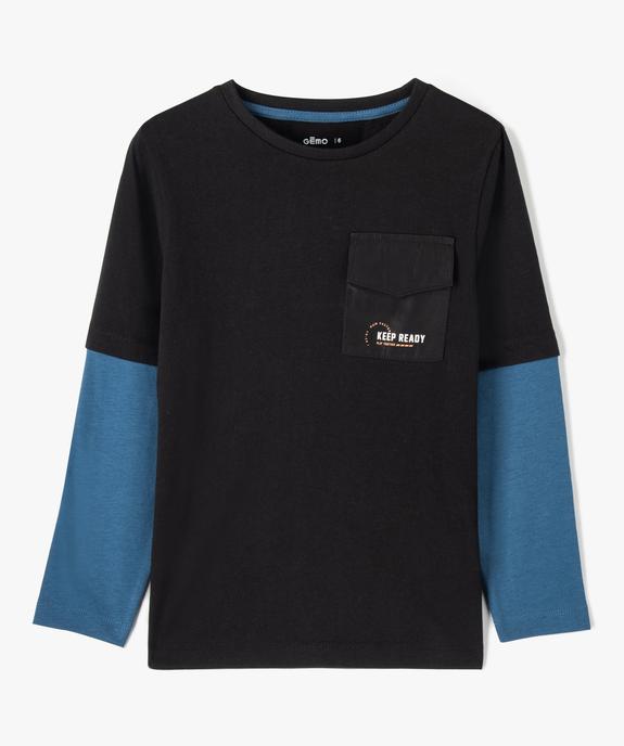 T-shirt manches longues poche 2-en-1 garçon vue1 - GEMO (ENFANT) - GEMO