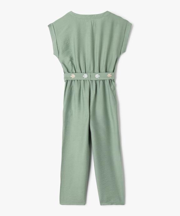 Combinaison longue en viscose à ceinture brodée fille vue4 - GEMO 4G FILLE - GEMO