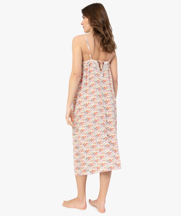 Nuisette femme longue à motifs fleuris vue3 - GEMO(HOMWR FEM) - GEMO