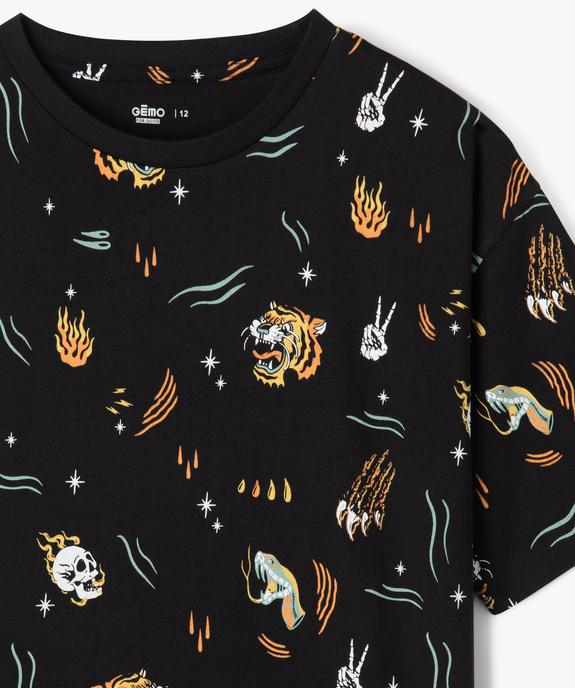 Tee-shirt manches courtes en coton imprimé garçon vue6 - GEMO 4G GARCON - GEMO