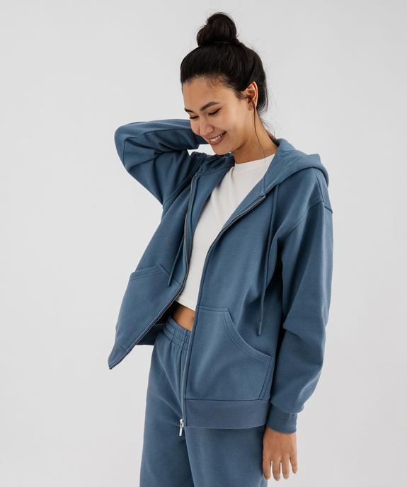 Sweat zippée à capuche en molleton femme vue2 - GEMO 4G FEMME - GEMO
