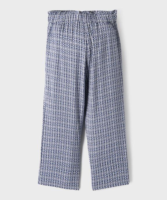 Pantalon fluide imprimé en viscose fille vue3 - GEMO 4G FILLE - GEMO