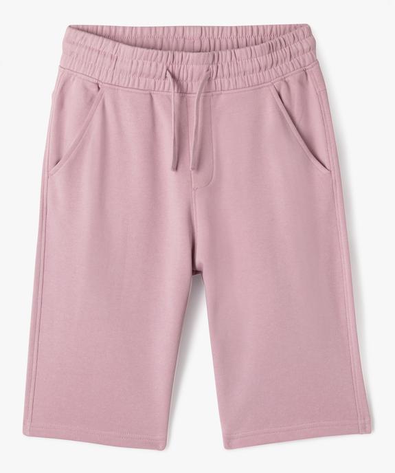 Bermuda en maille intérieur bouclette garçon  vue1 - GEMO (JUNIOR) - GEMO