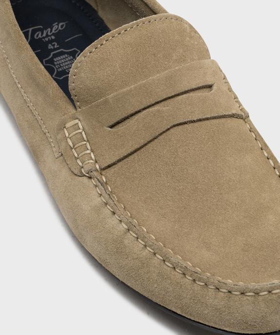 Mocassins dessus cuir velours homme -Tanéo vue6 - TANEO GEMO FOR GOOD - GEMO