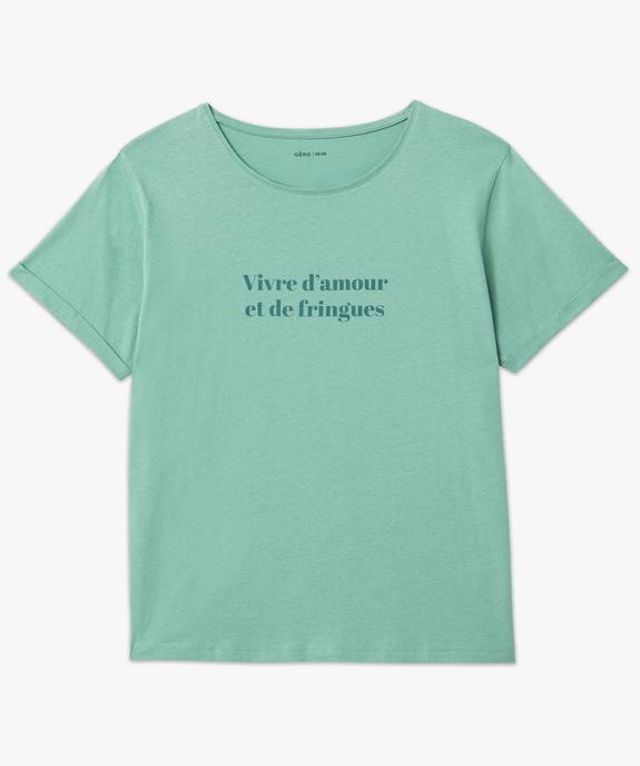 Tee-shirt à manches courtes avec message femme grande taille vue4 - GEMO 4G GT - GEMO