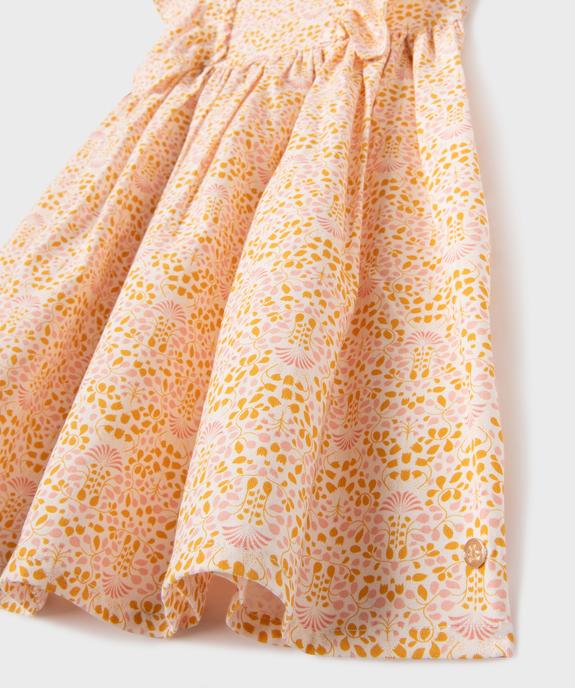 Robe à motifs fleuris avec volants fille - LuluCastagnette vue4 - LULU CASTAGNETTE GEMO FOR GOOD - GEMO