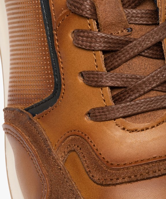Baskets homme casual dessus cuir uni - Tanéo vue6 - TANEO - GEMO