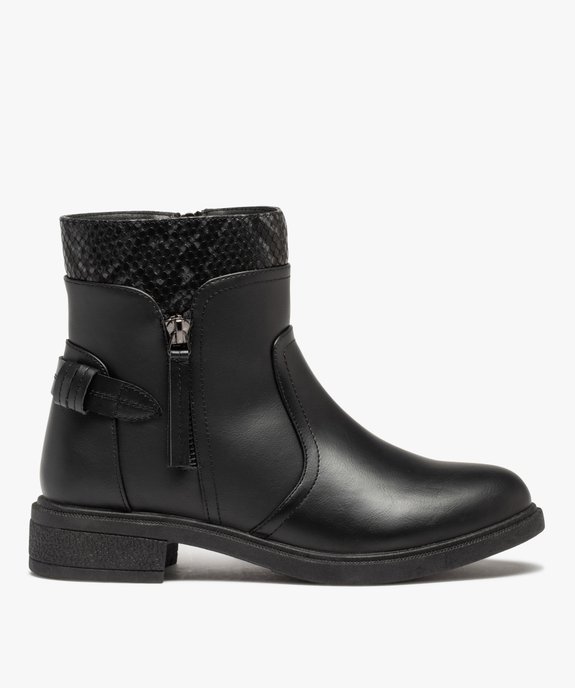 Boots femme unies avec détail serpent imitation vue2 - GEMO (CASUAL) - GEMO