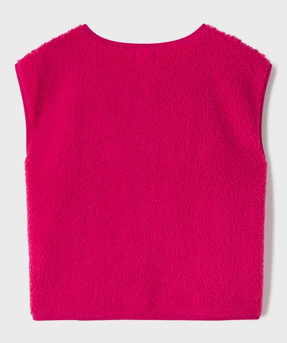 Veste sans manches en sherpa à boutons pression fille vue3 - GEMO 4G FILLE - GEMO