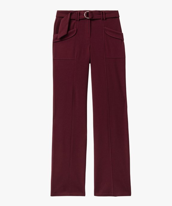 Pantalon droit en maille fluide à ceinture femme vue4 - GEMO(FEMME PAP) - GEMO