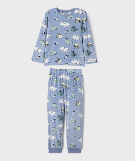 Pyjama en velours extensible à motifs animaux garçon vue1 - GEMO (ENFANT) - GEMO