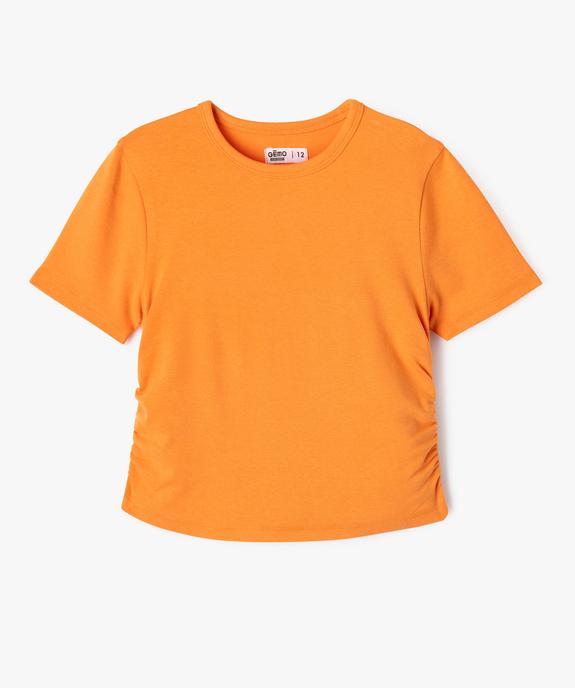 Tee-shirt manches courtes crop top à fronces fille vue5 - GEMO 4G FILLE - GEMO