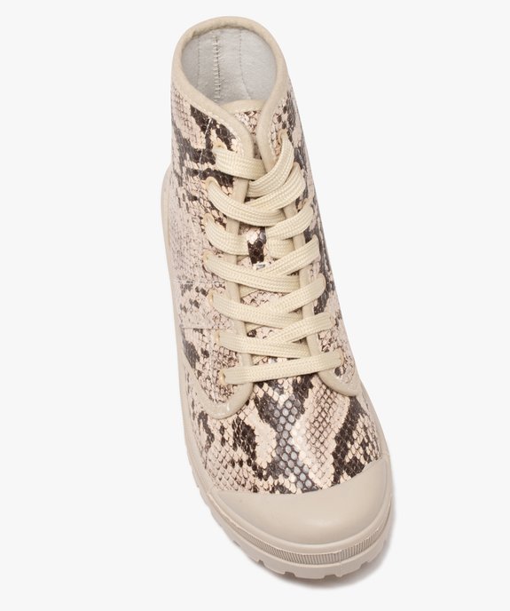 Baskets femme en toile montante vernie motif python vue5 - GEMO (SPORTSWR) - GEMO