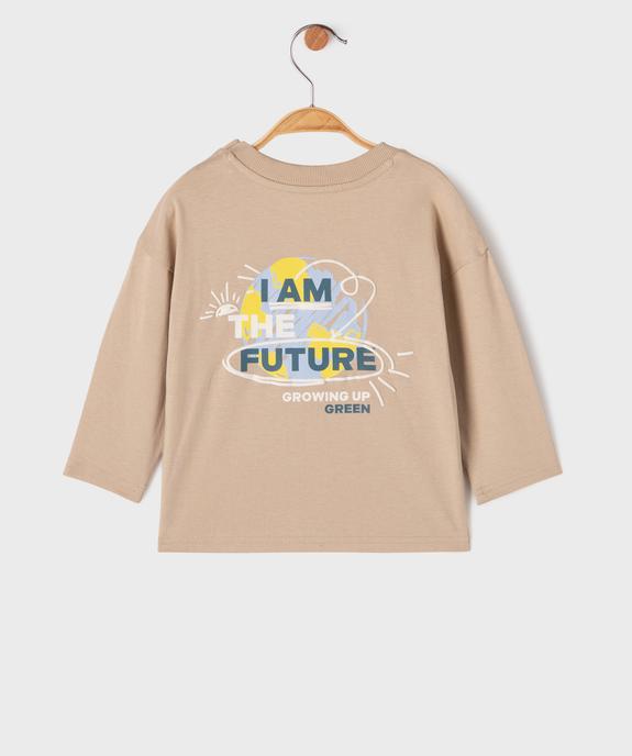 Tee-shirt manches longues imprimé devant et dos bébé garçon vue3 - GEMO 4G BEBE - GEMO