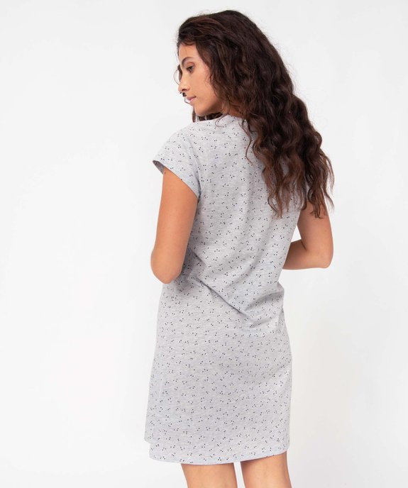 Chemise de nuit imprimée à manches courtes femme vue3 - GEMO 4G FEMME - GEMO