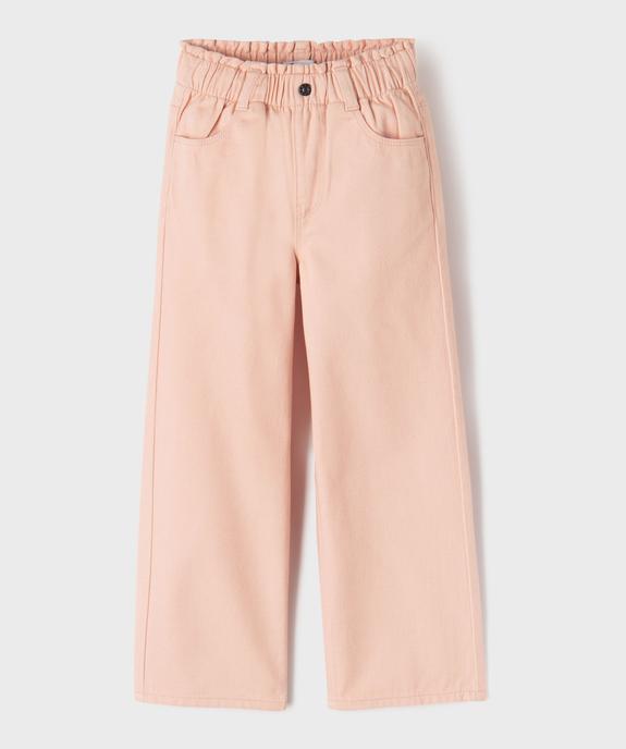 Pantalon straight en toile de coton taille ajustable fille vue2 - GEMO 4G FILLE - GEMO