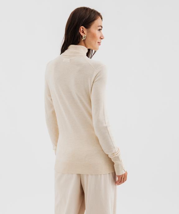 Pull à col roulée en maille fine femme vue3 - GEMO 4G FEMME - GEMO
