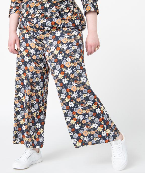 Pantacourt femme grande taille imprimé coupe large  vue1 - GEMO (G TAILLE) - GEMO