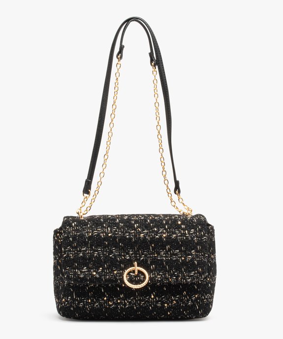 Sac besace bimatière devant en textile esprit couture femme vue1 - GEMO (ACCESS) - GEMO