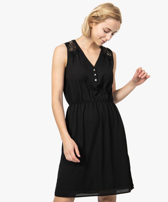 Robe femme avec épaules en dentelle vue1 - GEMO(FEMME PAP) - GEMO