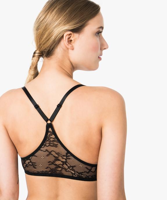 Soutien-gorge push-up sans armatures avec dos nageur en dentelle vue3 - GEMO(HOMWR FEM) - GEMO