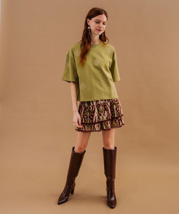 Tee-shirt manches courtes oversize en jersey épais femme vue4 - GEMO(FEMME PAP) - GEMO