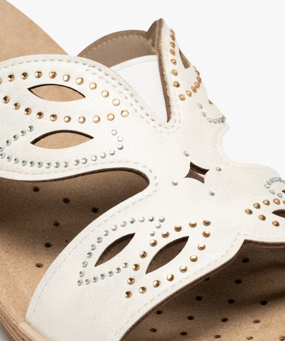 Mules confort à talon compensé et strass femme vue6 - G'FLEX - GEMO