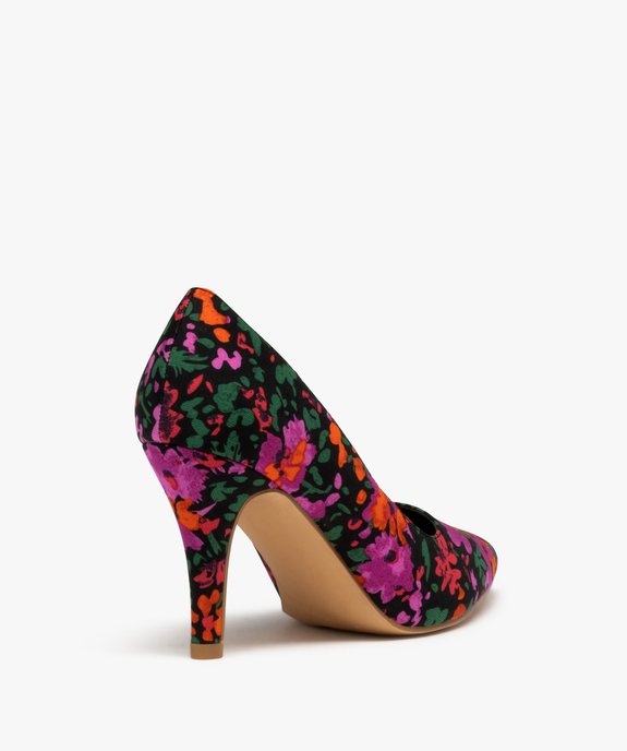 Escarpins femme à talon dessus imprimé végétal vue4 - GEMO(URBAIN) - GEMO