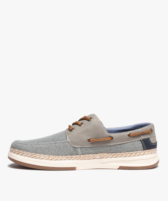 Chaussures bateau homme dessus en denim vue3 - GEMO (CASUAL) - GEMO