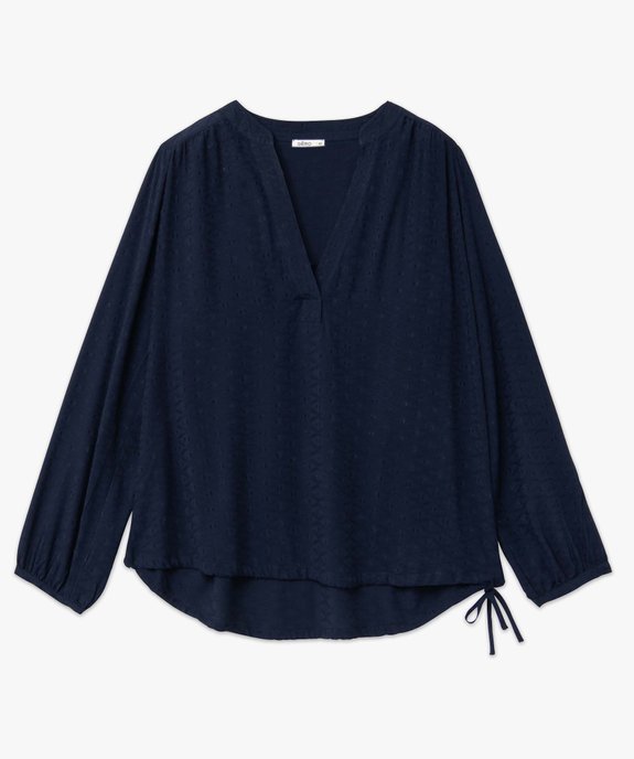 Blouse femme grande taille unie ajustable dans le bas vue4 - GEMO 4G GT - GEMO