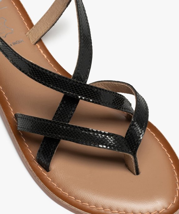 Sandales plates avec fines brides en cuir femme vue6 - FOLLOW ME - GEMO