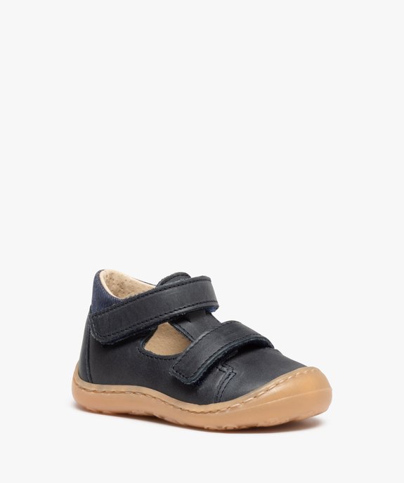 Chaussures premiers pas bébé garçon unies à scratch – NA! vue2 - NA! - GEMO