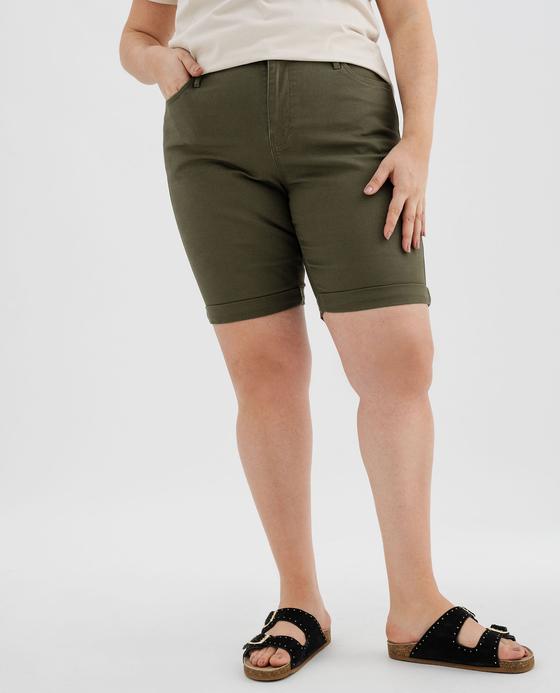 Bermuda à revers en coton stretch femme grande taille vue5 - GEMO 4G GT - GEMO