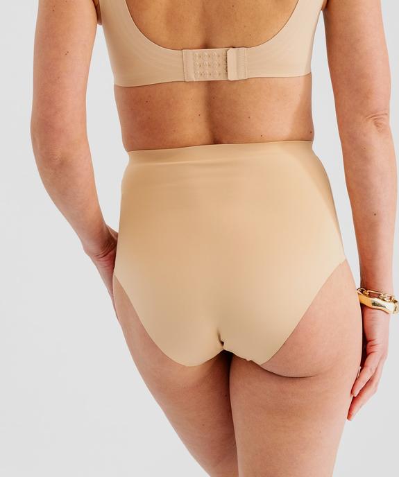 Culotte taille haute unie en microfibre femme vue2 - GEMO(HOMWR FEM) - GEMO