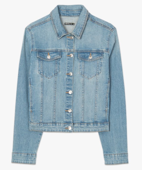 Veste en jean femme coupe large et courte vue4 - GEMO(FEMME PAP) - GEMO