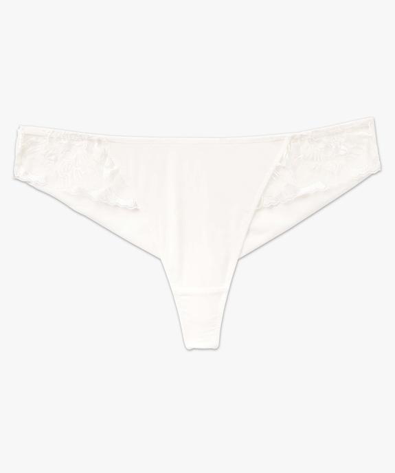 Tanga femme en microfibre et dentelle vue4 - GEMO(HOMWR FEM) - GEMO