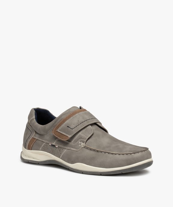 Chaussures bateau homme confort à scratch vue2 - GEMO (CONFORT) - GEMO