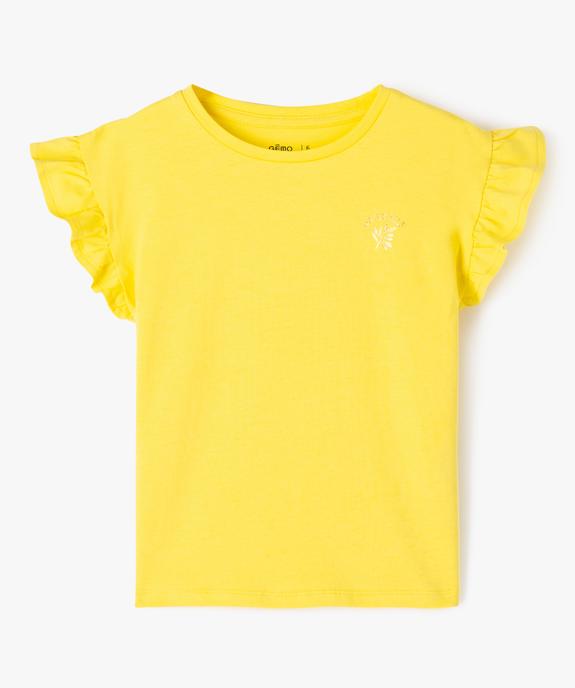 Tee-shirt à manches courtes avec volants fille vue1 - GEMO (ENFANT) - GEMO